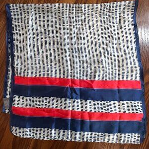 Vince‎ Camuto Kazumi Dot Blue/Red/White Oblong Scarf 18"x72"